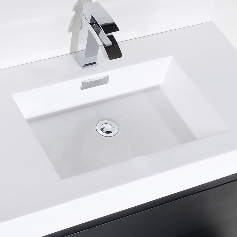 KubeBath Bliss 36" Black Free Standing Modern Bathroom Vanity FMB36-BK
