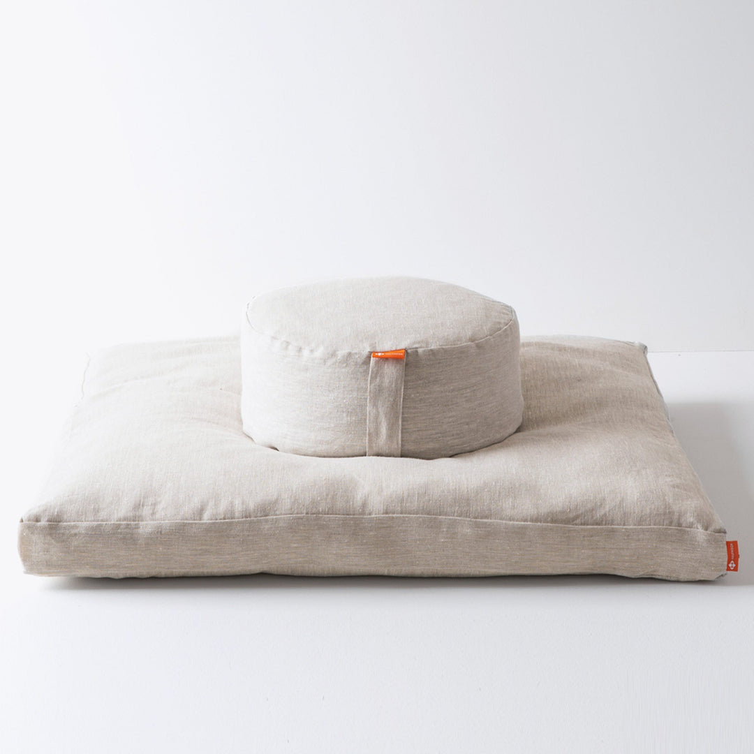Meditation Cushion Zabuton Set in Natural Linen