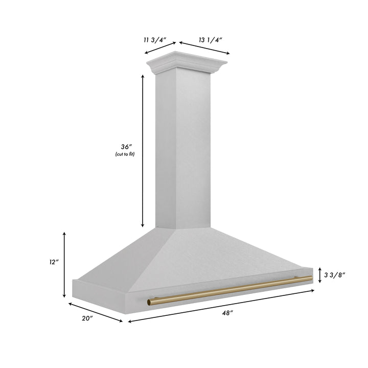 ZLINE 48 in. Autograph Edition Fingerprint Resistant Stainless Steel Range Hood with Fingerprint Resistant Stainless Steel Shell and Accents (KB4SNZ-48)