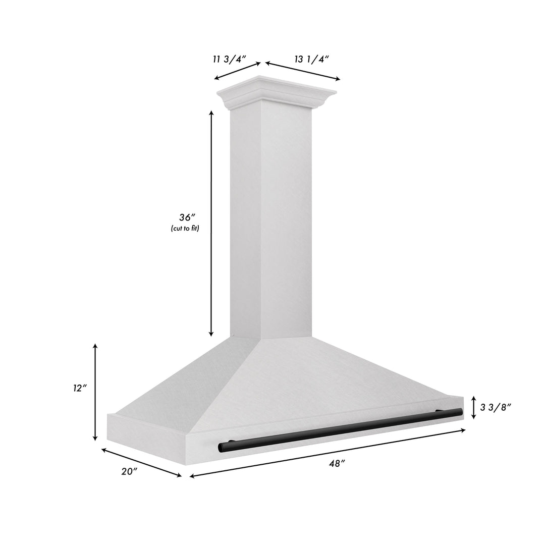 ZLINE 48 in. Autograph Edition Fingerprint Resistant Stainless Steel Range Hood with Fingerprint Resistant Stainless Steel Shell and Accents (KB4SNZ-48)