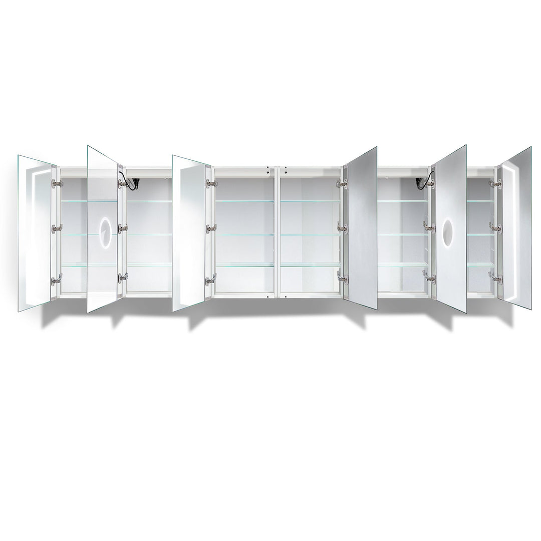 Krugg Svange 12036DLLLRRR 120 X 36 LED Medicine Cabinet  w/Dimmer & Defogger SVANGE12036DLLLRRR