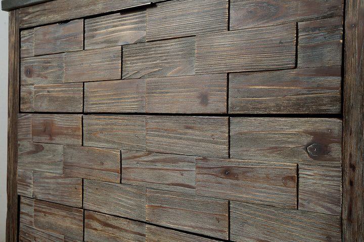 Legion Furniture WH 8636 Series 36” Solid Wood Single Sink Vanity in Brown Rustic with Moon Stone Top