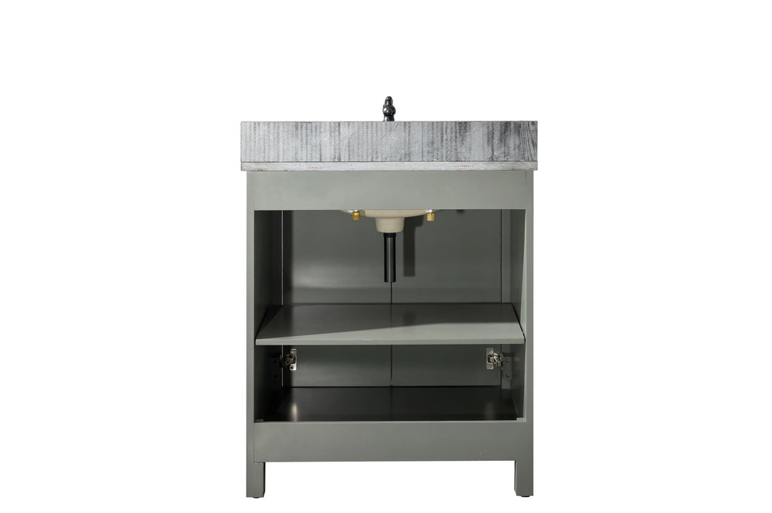 Legion Furniture WLF2130 Series 30" Single Sink Vanity in Pewter Green with Blue Limestone Top