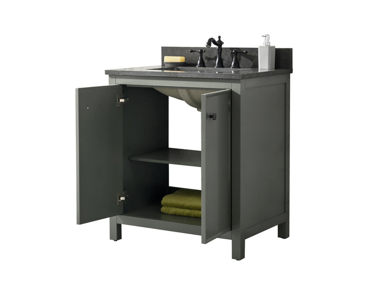 Legion Furniture WLF2130 Series 30" Single Sink Vanity in Pewter Green with Blue Limestone Top