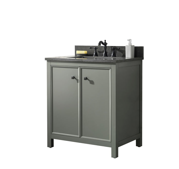 Legion Furniture WLF2130 Series 30" Single Sink Vanity in Pewter Green with Blue Limestone Top