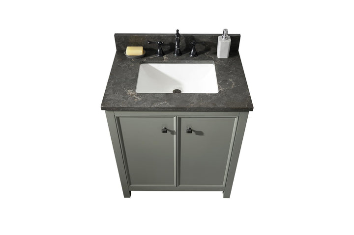Legion Furniture WLF2130 Series 30" Single Sink Vanity in Pewter Green with Blue Limestone Top