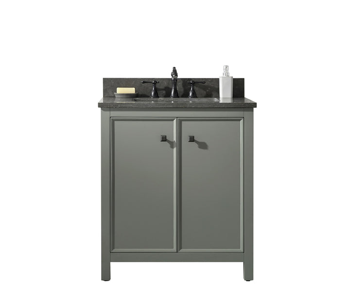 Legion Furniture WLF2130 Series 30" Single Sink Vanity in Pewter Green with Blue Limestone Top