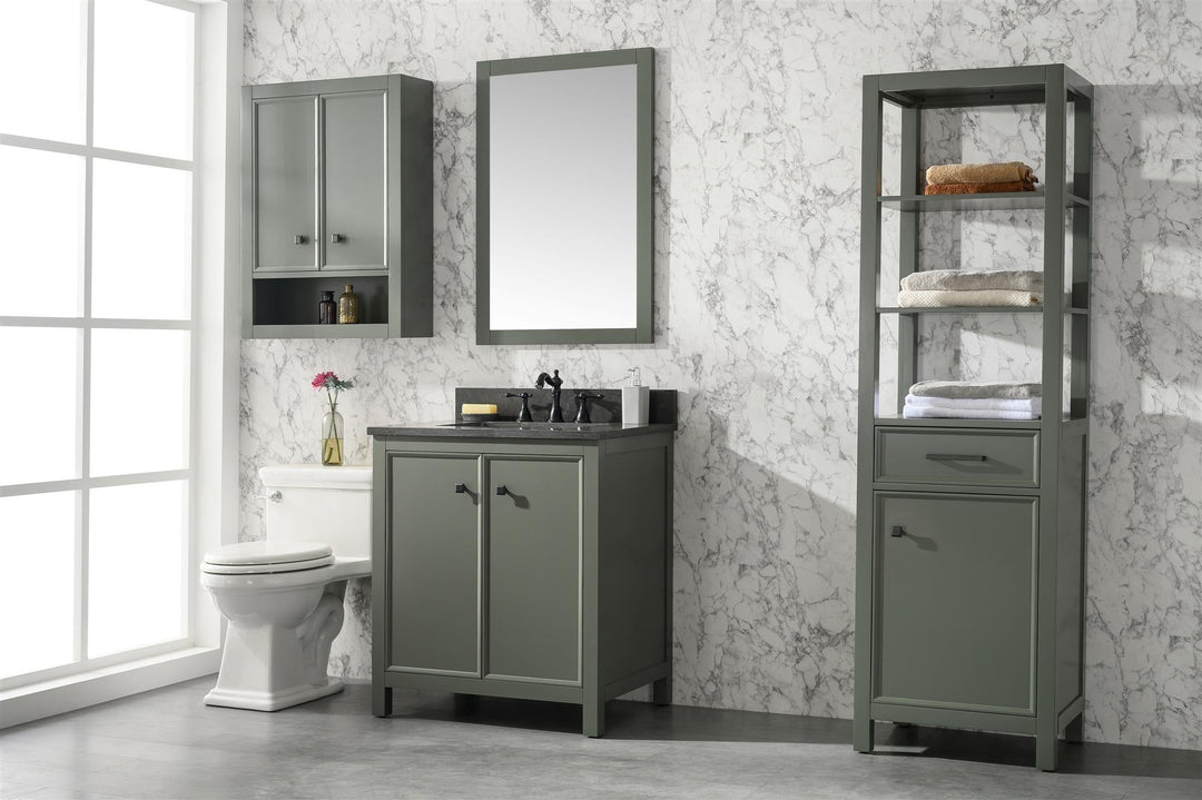 Legion Furniture WLF2130 Series 30" Single Sink Vanity in Pewter Green with Blue Limestone Top