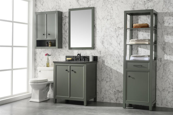 Legion Furniture WLF2130 Series 30" Single Sink Vanity in Pewter Green with Blue Limestone Top