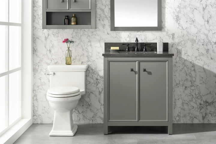 Legion Furniture WLF2130 Series 30" Single Sink Vanity in Pewter Green with Blue Limestone Top