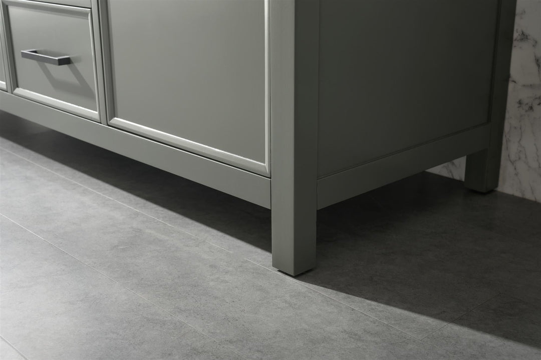 Legion Furniture 54" Pewter Green Finish Double Sink Vanity Cabinet with Blue Lime Stone Top - WLF2154-PG