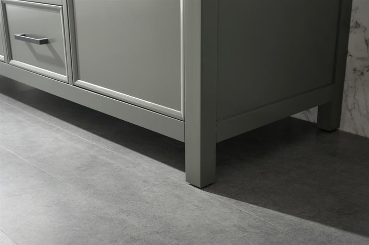 Legion Furniture 54" Pewter Green Finish Double Sink Vanity Cabinet with Blue Lime Stone Top - WLF2154-PG