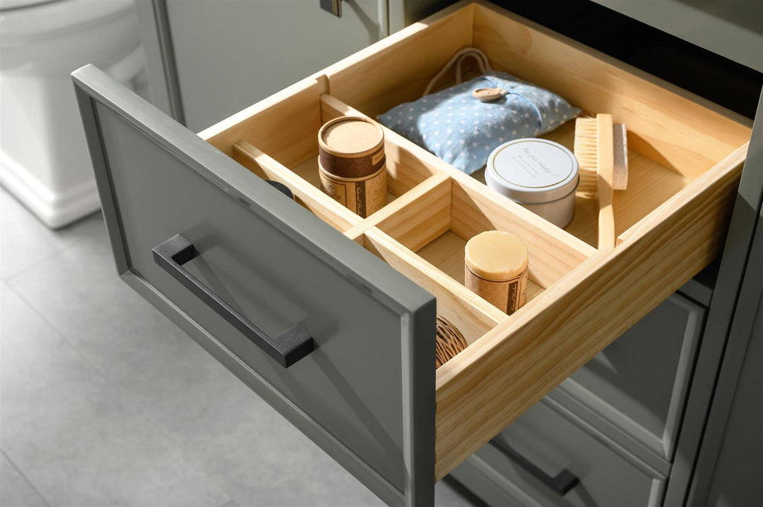 Legion Furniture WLF2154 Series 54” Double Sink Vanity in Pewter Green with Blue Limestone Top