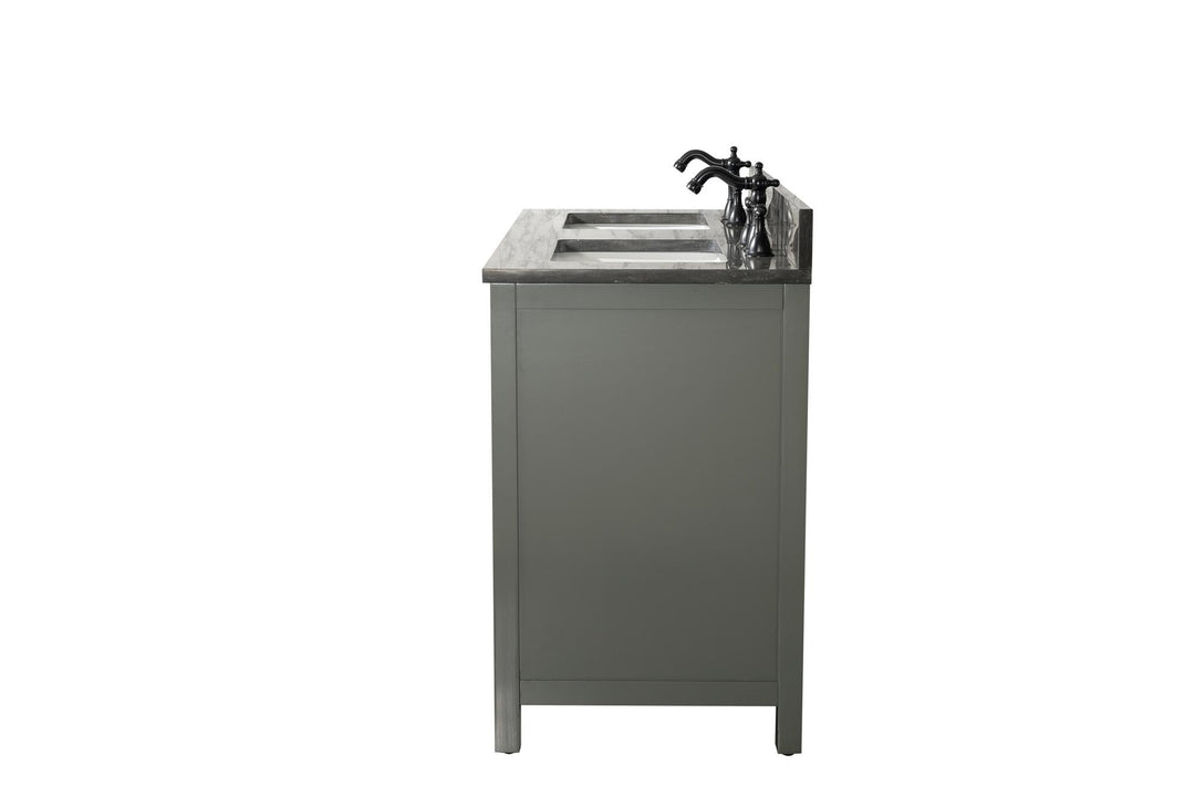 Legion Furniture 54" Pewter Green Finish Double Sink Vanity Cabinet with Blue Lime Stone Top - WLF2154-PG