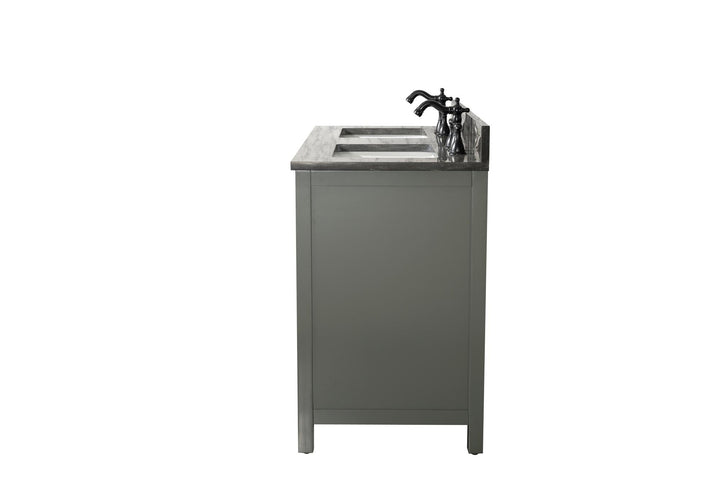 Legion Furniture 54" Pewter Green Finish Double Sink Vanity Cabinet with Blue Lime Stone Top - WLF2154-PG