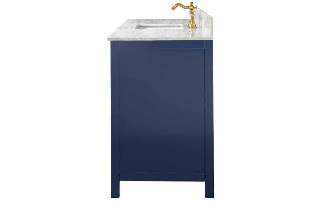Legion Furniture WLF2160 Series 60" Single Sink Vanity in Blue with Carrara Marble White Top