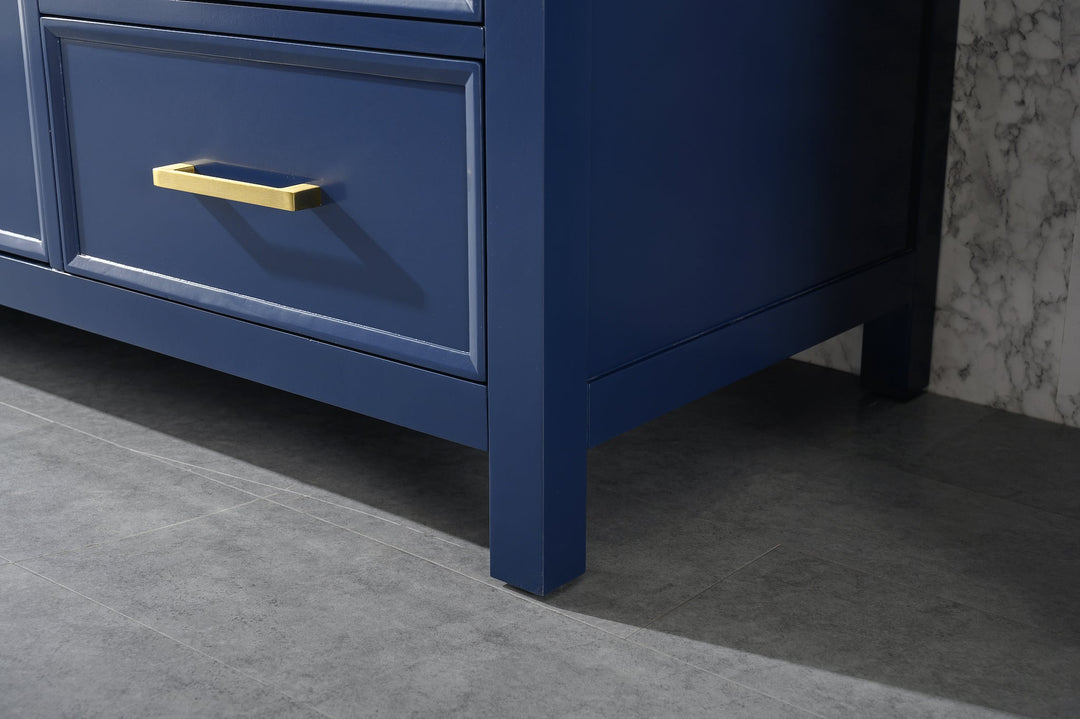 Legion Furniture WLF2160 Series 60" Single Sink Vanity in Blue with Carrara Marble White Top