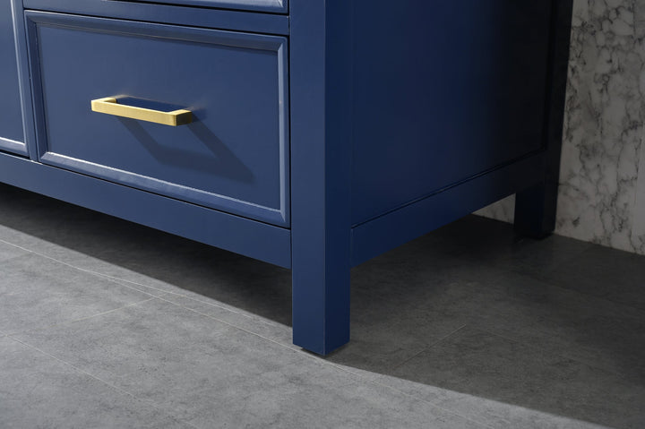 Legion Furniture WLF2160 Series 60" Single Sink Vanity in Blue with Carrara Marble White Top