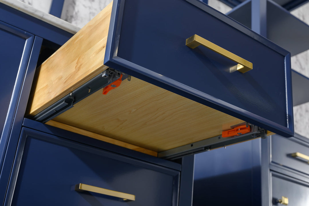 Legion Furniture WLF2160 Series 60" Single Sink Vanity in Blue with Carrara Marble White Top