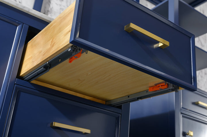 Legion Furniture WLF2160 Series 60" Single Sink Vanity in Blue with Carrara Marble White Top