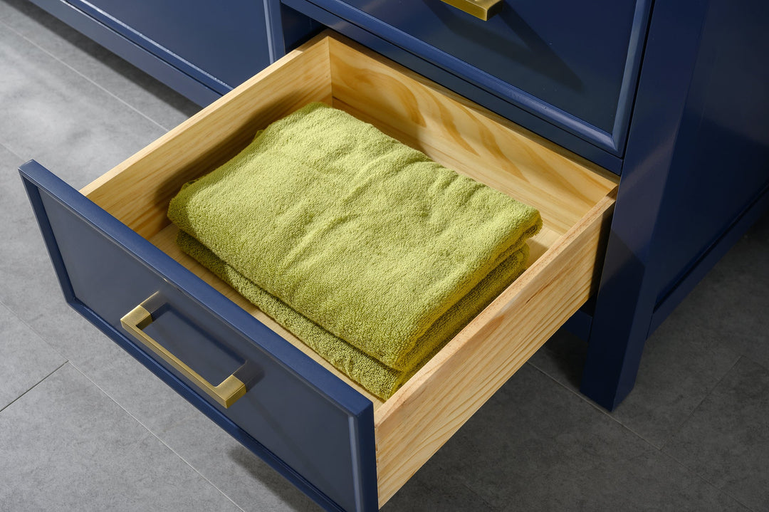 Legion Furniture WLF2160 Series 60" Single Sink Vanity in Blue with Carrara Marble White Top