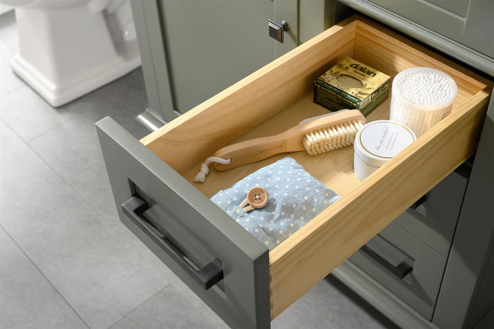 Legion Furniture WLF2236 Series 36” Single Sink Vanity in Pewter Green with Blue Limestone Top