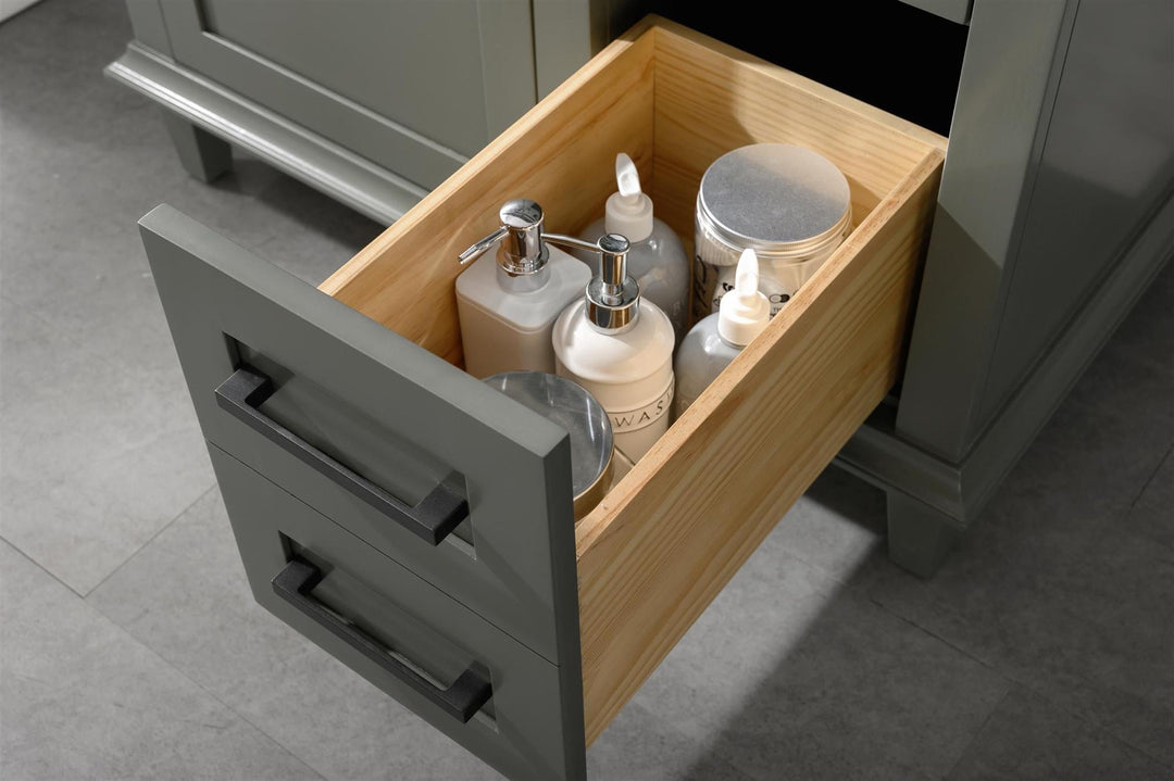 Legion Furniture WLF2236 Series 36” Single Sink Vanity in Pewter Green with Blue Limestone Top