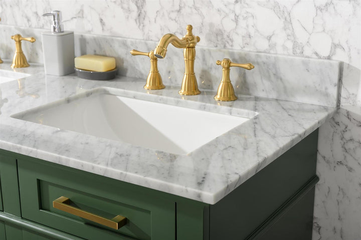 Legion Furniture WLF2254 Series 54” Double Sink Vanity in Vogue Green with Carrara Marble White Top