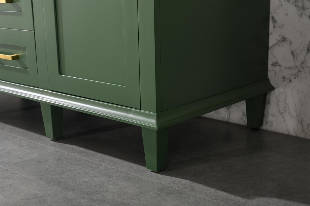 Legion Furniture WLF2254 Series 54” Double Sink Vanity in Vogue Green with Carrara Marble White Top