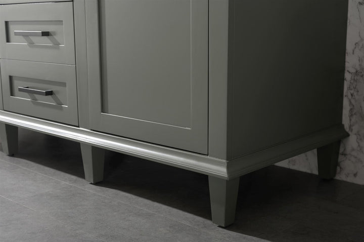 Legion Furniture WLF2260 Series 60” Double Sink Vanity in Pewter Green with Blue Limestone Top