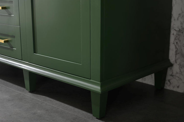 Legion Furniture WLF2260 Series 60” Double Sink Vanity in Vogue Green with Carrara Marble White Top