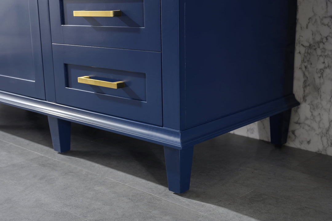 Legion Furniture WLF2260 Series 60" Single Sink Vanity in Blue with Carrara Marble White Top