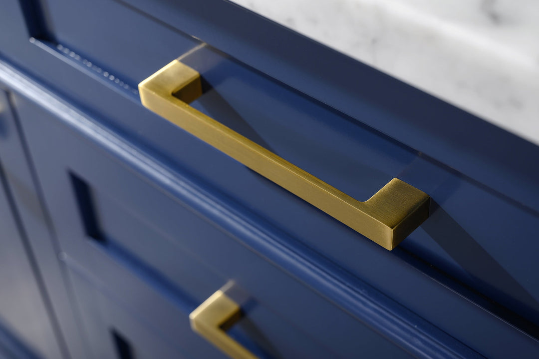 Legion Furniture WLF2200 Series 72” Double Sink Vanity in Blue with Carrara Marble White Top