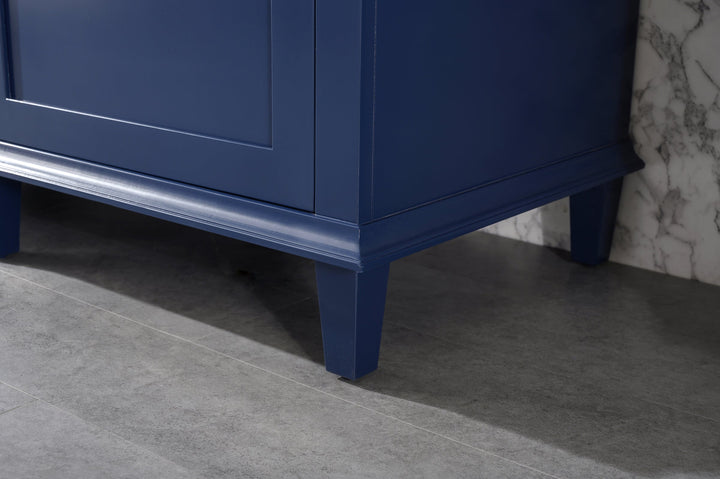 Legion Furniture WLF2200 Series 72” Double Sink Vanity in Blue with Carrara Marble White Top