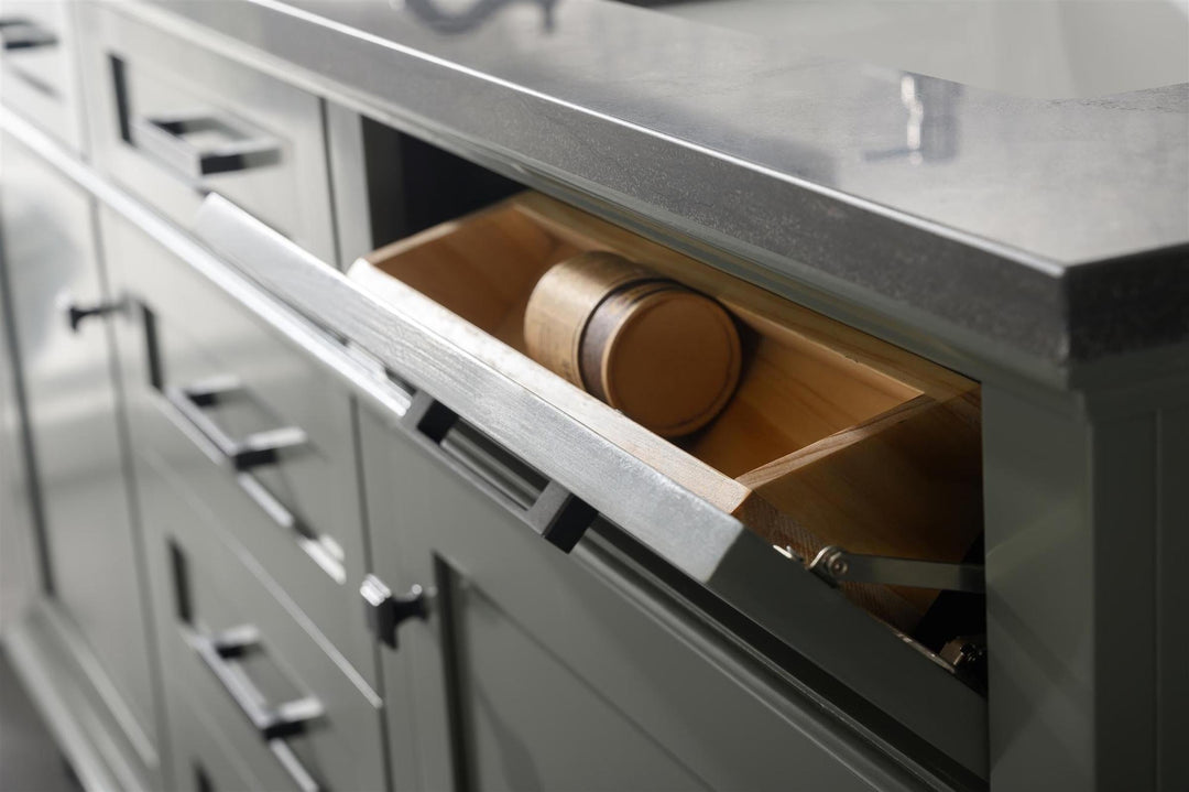 Legion Furniture WLF2272 Series 72” Double Sink Vanity in Pewter Green with Blue Limestone Top