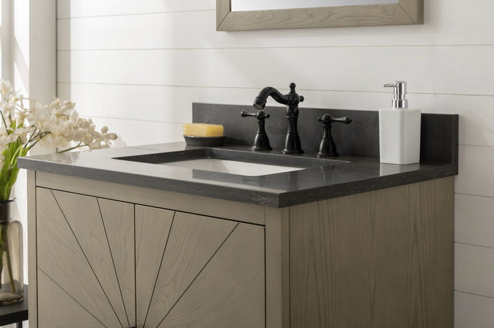 Legion Furniture WLF7040 Series 30" Single Sink Vanity in Antique Gray with Blue Limestone Top