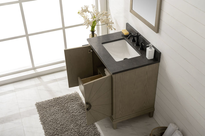 Legion Furniture WLF7040 Series 30" Single Sink Vanity in Antique Gray with Blue Limestone Top
