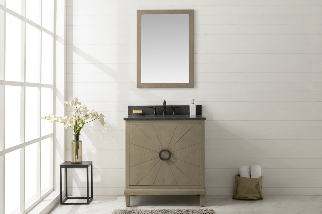 Legion Furniture WLF7040 Series 30" Single Sink Vanity in Antique Gray with Blue Limestone Top