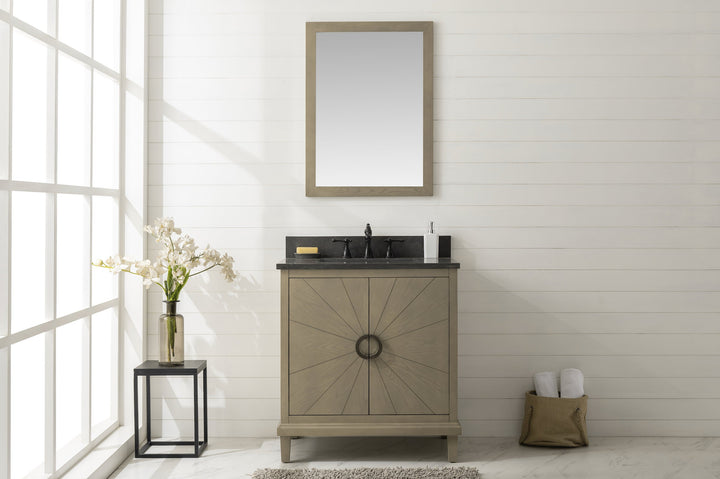 Legion Furniture WLF7040 Series 30" Single Sink Vanity in Antique Gray with Blue Limestone Top