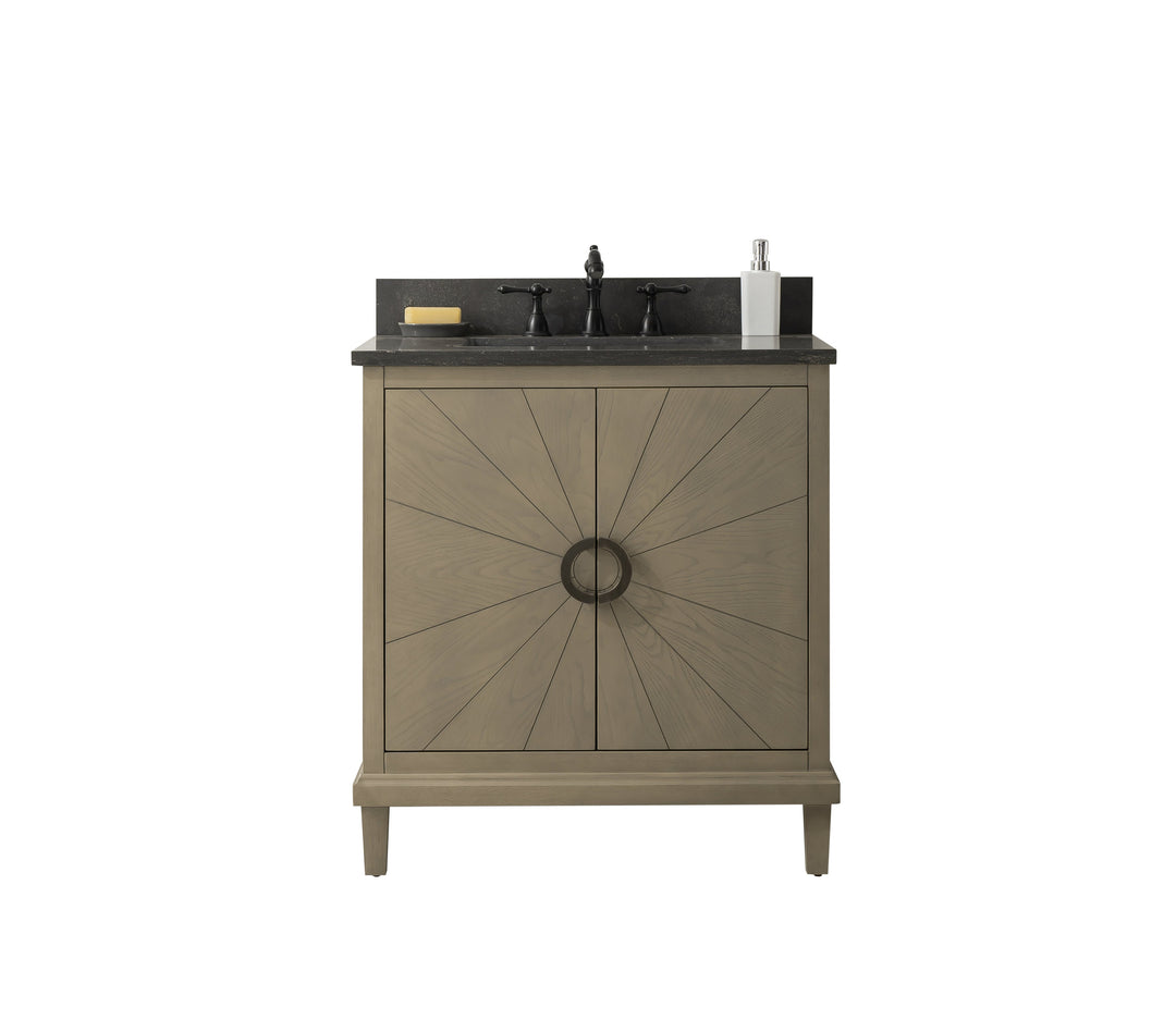 Legion Furniture WLF7040 Series 30" Single Sink Vanity in Antique Gray with Blue Limestone Top