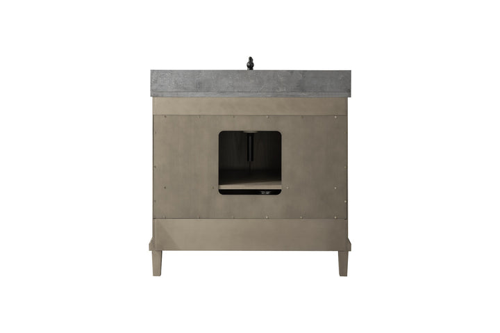 Legion Furniture WLF7040 Series 36” Single Sink Vanity in Antique Gray with Blue Limestone Top