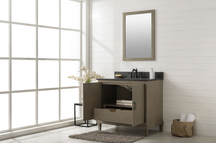 Legion Furniture WLF7040 Series 36” Single Sink Vanity in Antique Gray with Blue Limestone Top
