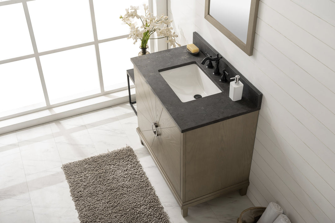 Legion Furniture WLF7040 Series 36” Single Sink Vanity in Antique Gray with Blue Limestone Top