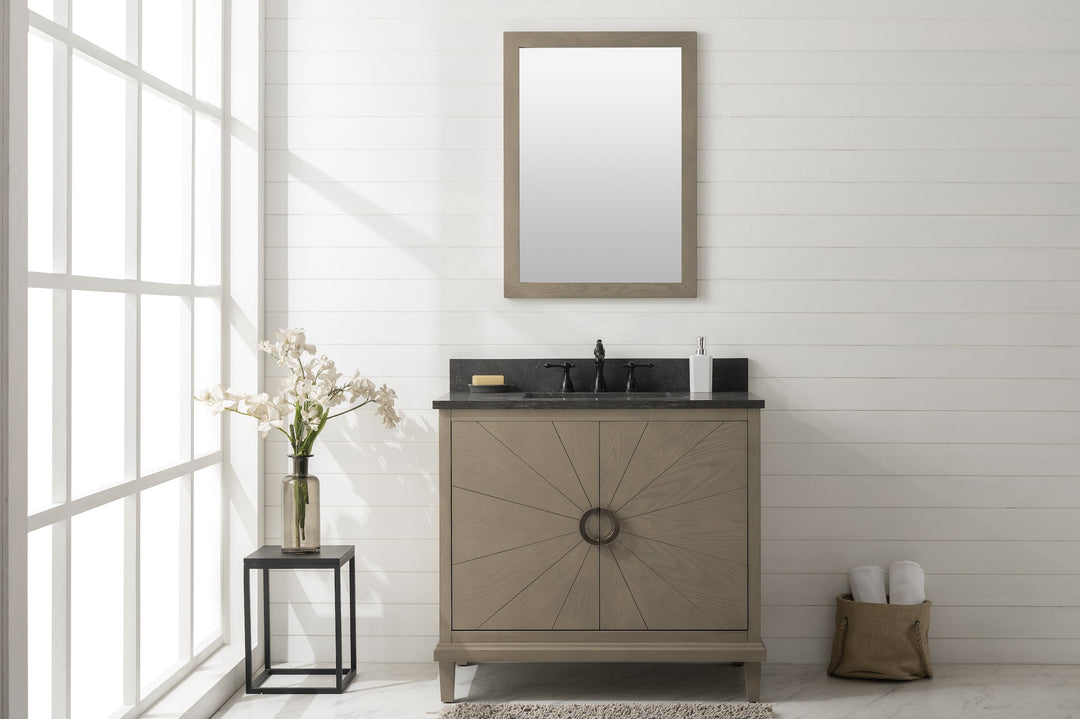 Legion Furniture WLF7040 Series 36” Single Sink Vanity in Antique Gray with Blue Limestone Top