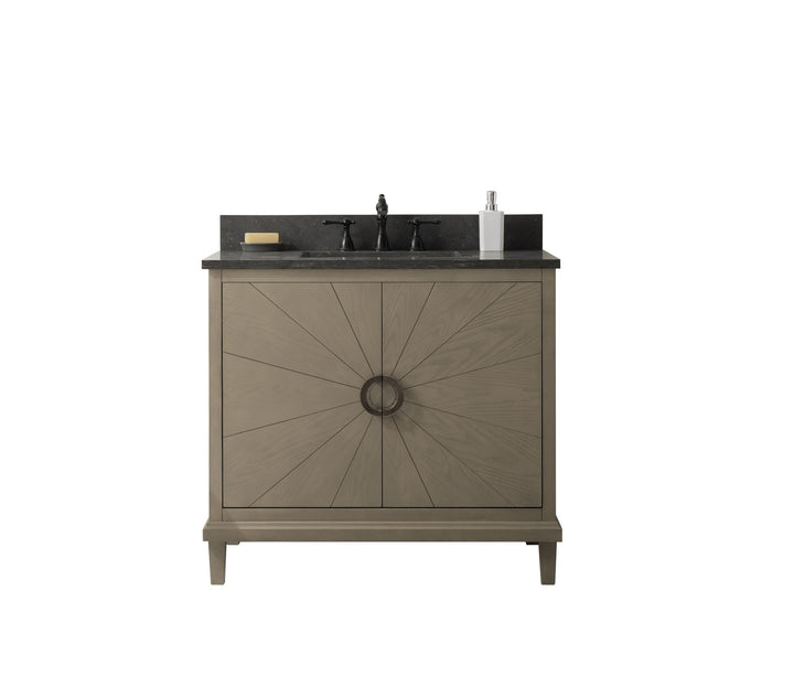 Legion Furniture WLF7040 Series 36” Single Sink Vanity in Antique Gray with Blue Limestone Top