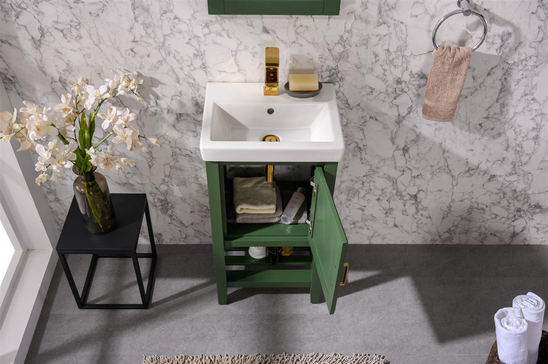 Legion Furniture WLF9018 Series 18” Single Sink Vanity in Vogue Green