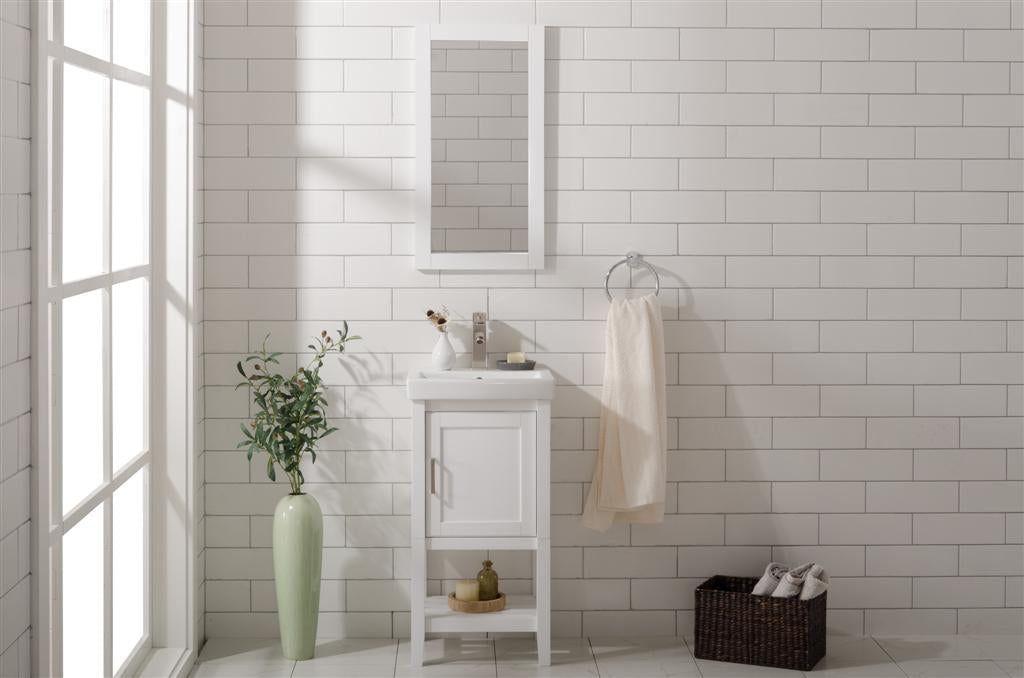 Legion Furniture WLF9018 Series 18” Single Sink Vanity in White