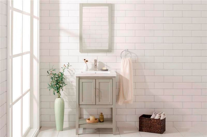 Legion Furniture WLF9024 Series KD 24” Single Sink Vanity in White Gray