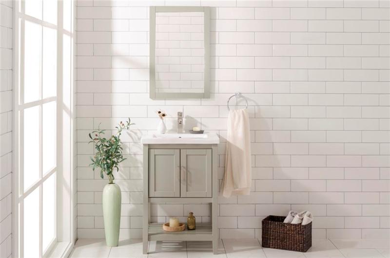 Legion Furniture 24" Kd White Gray Sink Vanity - WLF9024-RL