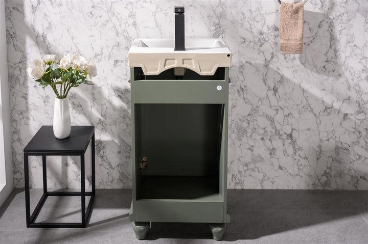 Legion Furniture WLF9318 Series 18" Single Sink Vanity in Pewter Green